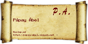 Pápay Ábel névjegykártya